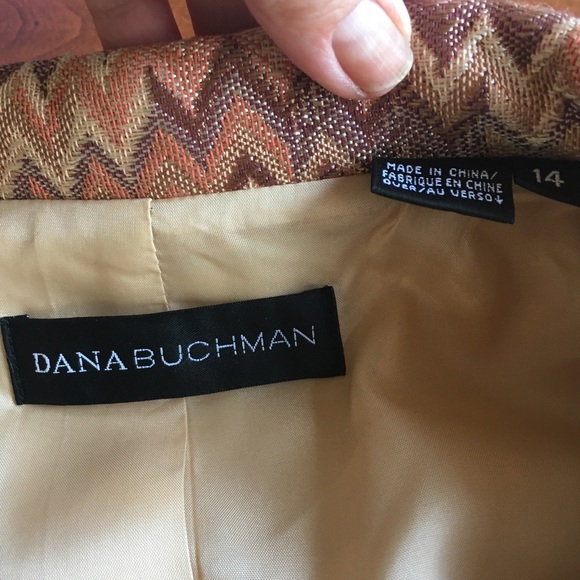 DANA BUCHNAN METALIC CHEVRON DAGGER COLLAR JACKET. - Picture 6 of 8